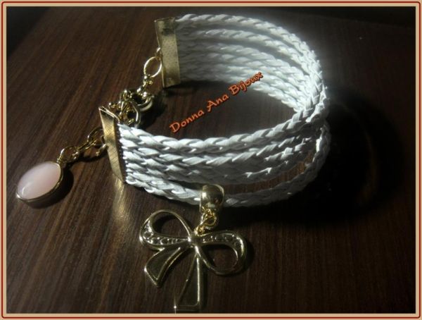 Pulseira Couro Branco