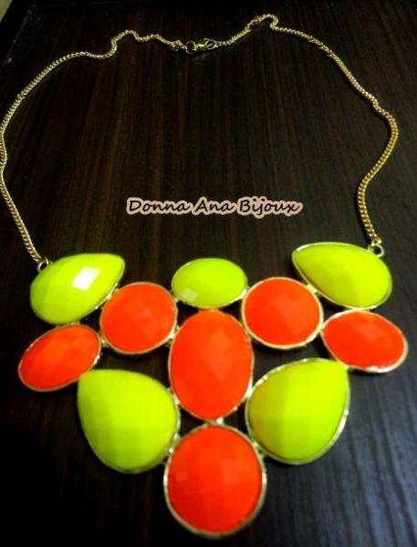 Colar Maxi Neon Laranja